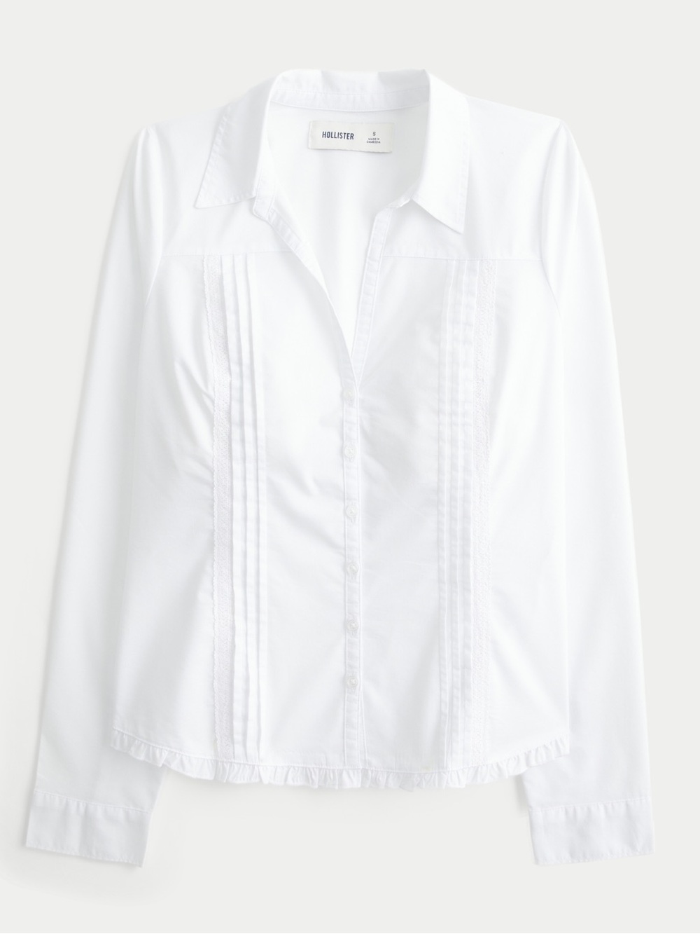 Hollister Lace Inset Button Front Shirt